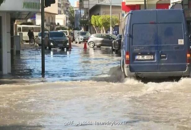 جاری شدن سیلاب در هاتای ترکیه