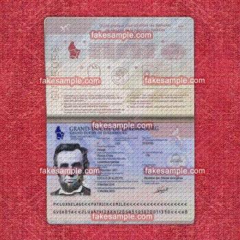 Luxembourg Passport Fake Template