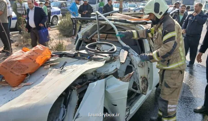 تصادف مرگبار وانت با تریلر